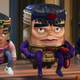 The Marvel Comics villain MODOK in his titular series, along with his daughter and son.